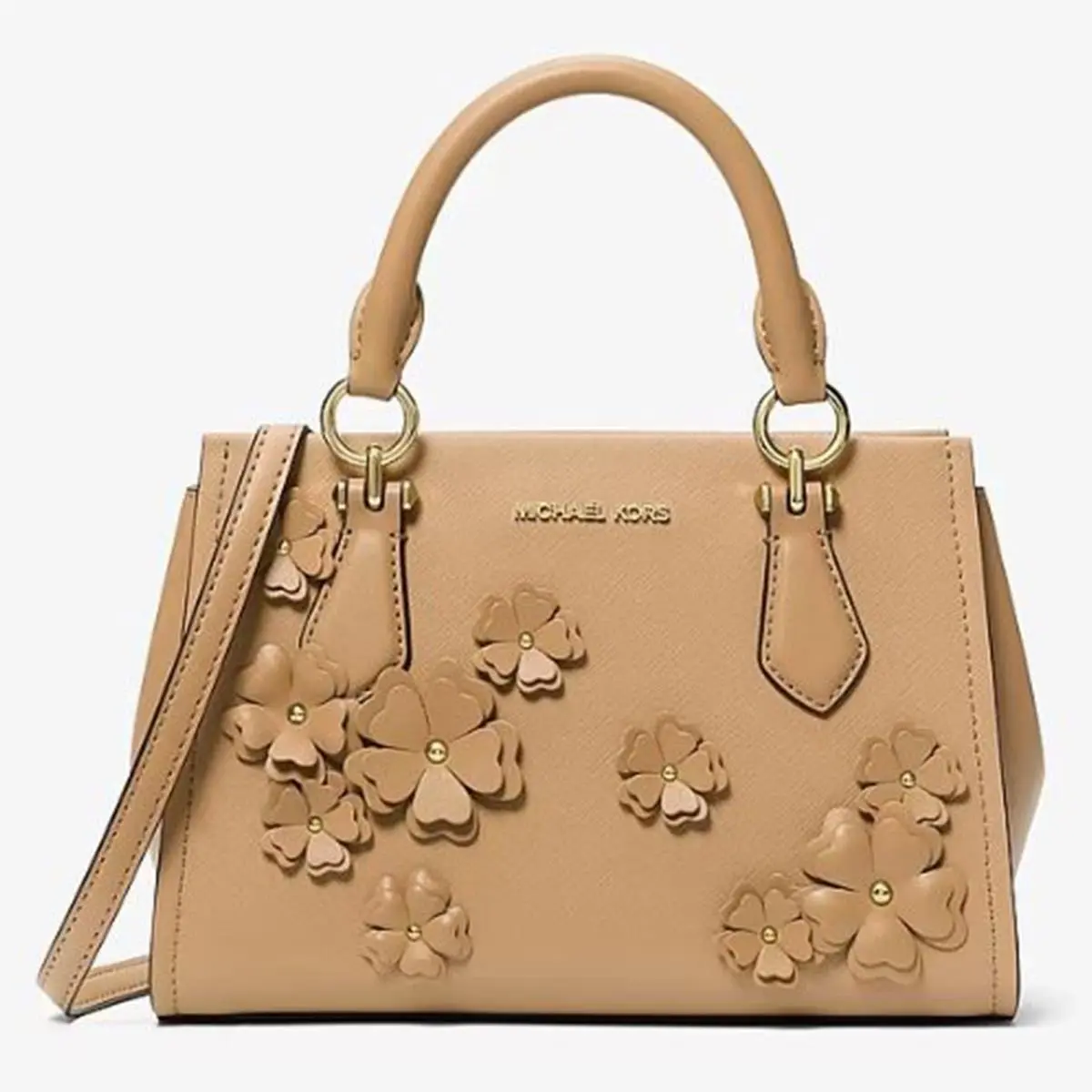 Women`s Marilyn Small Leather Satchel Camel by Michael Kors