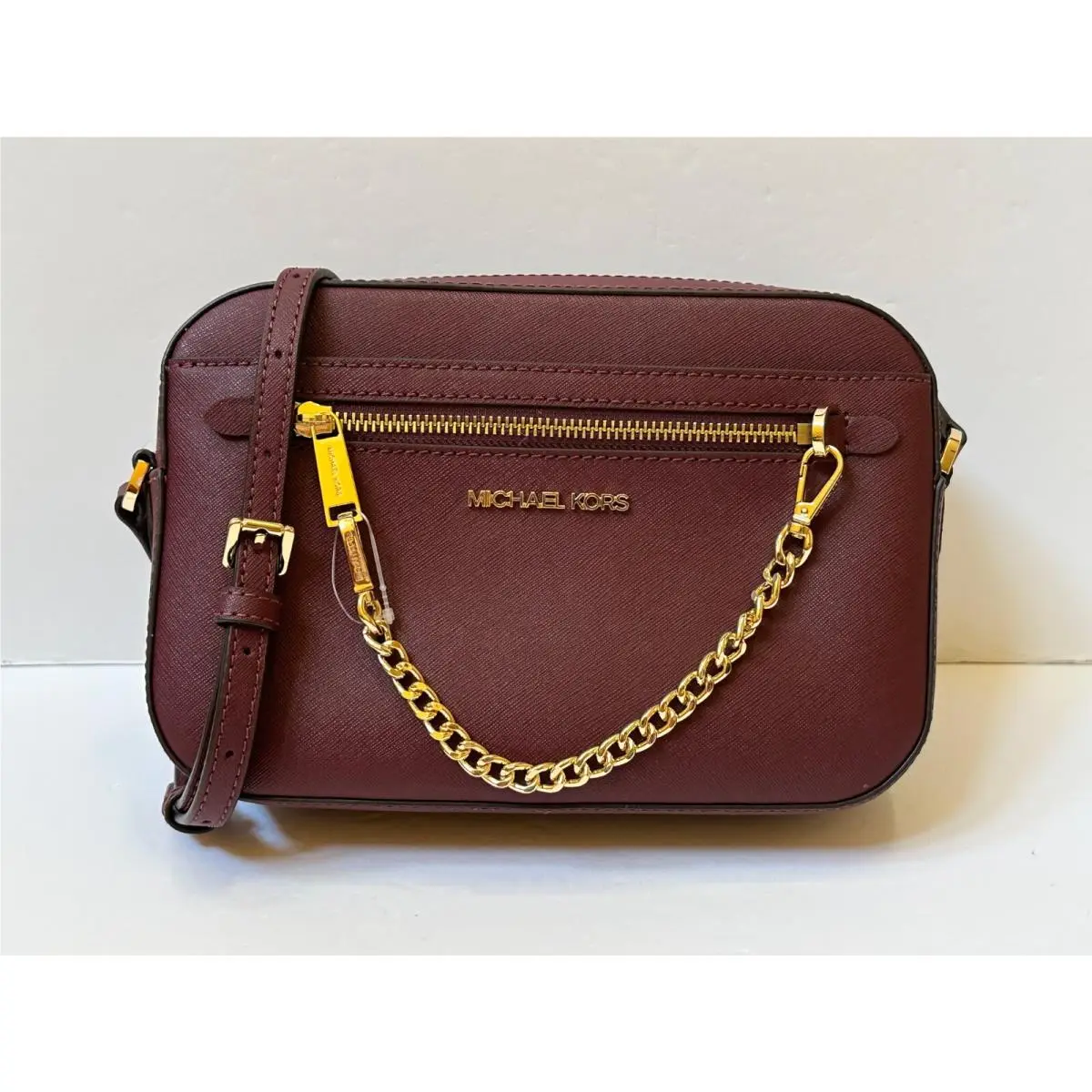 Jet Set Item East West Shoulder Crossbody Bag Chain Merlot New Version by Michael Kors