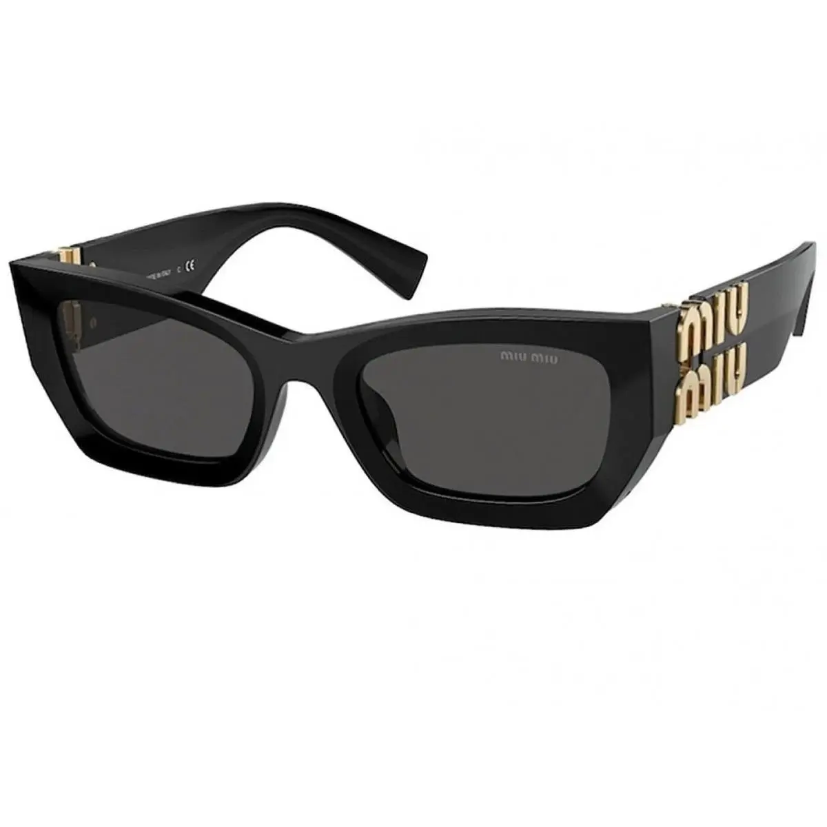 Miu Miu Sunglasses MU 09WS 1ABS0 Black Gold Dark Grey Lens Women