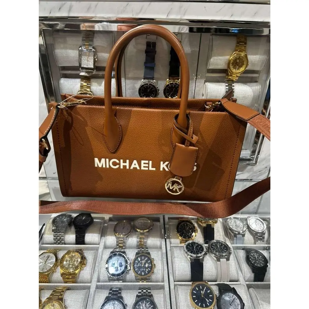Michael Kors Mirella Women Medium Grained Leather Crossbody Satchel Bag Luggage