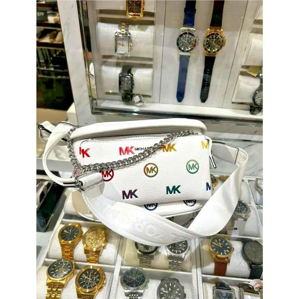 Slater Women Medium PU Blend Crossbody Fanny Sling Pack Optic White by Michael Kors