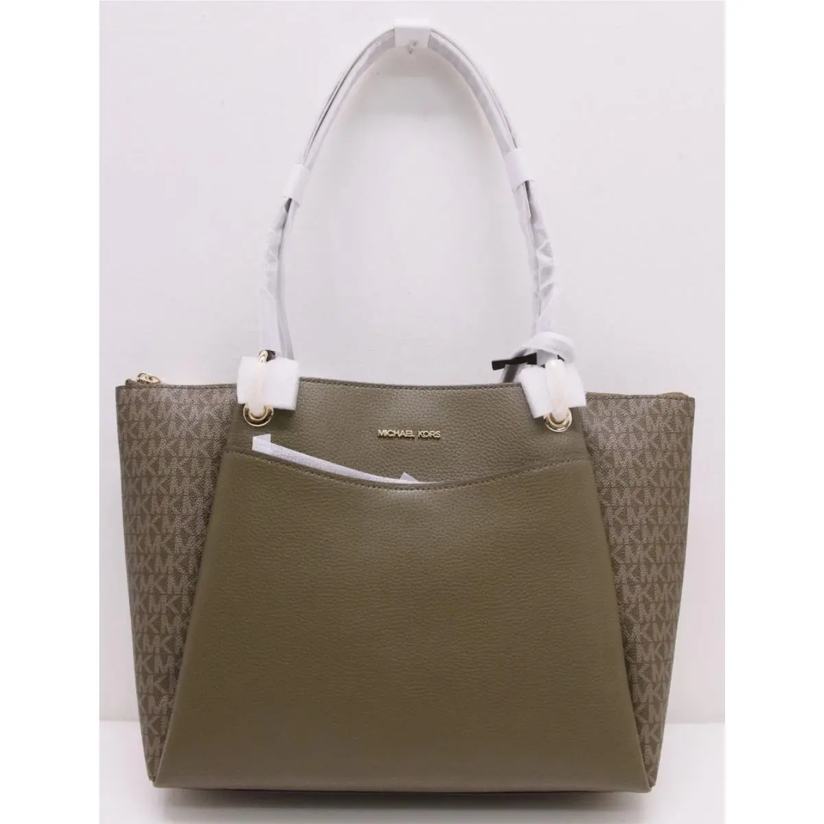 May Loden Large Top-zip Leather Tote Bag by Michael Kors