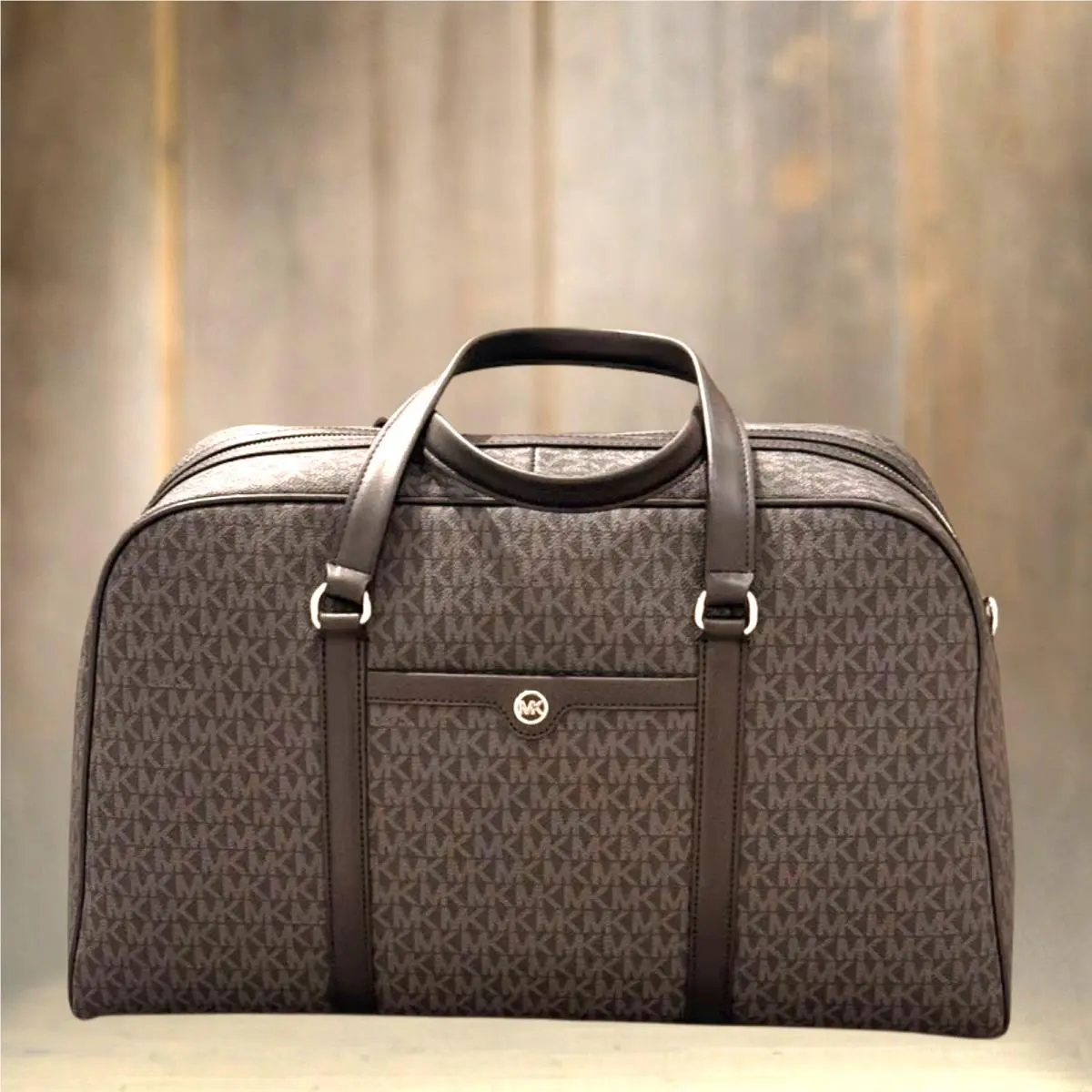 Michael Kors Jet Set Travel Women Extra-large Signature Logo Weekender Bag Black