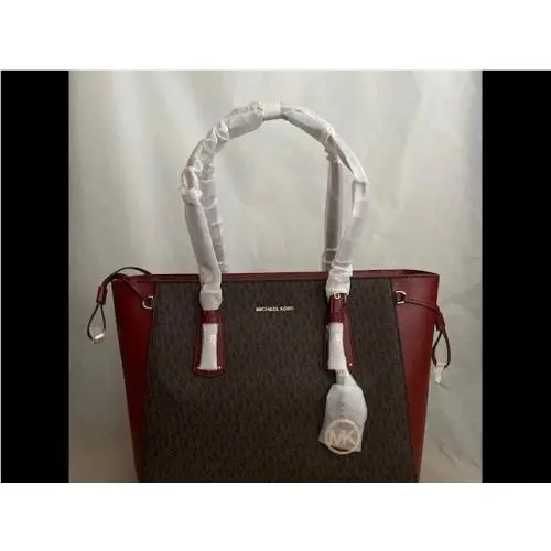 Voyager Medium Logo Tote Brown/brandy 30F8GV6T8B by Michael Kors