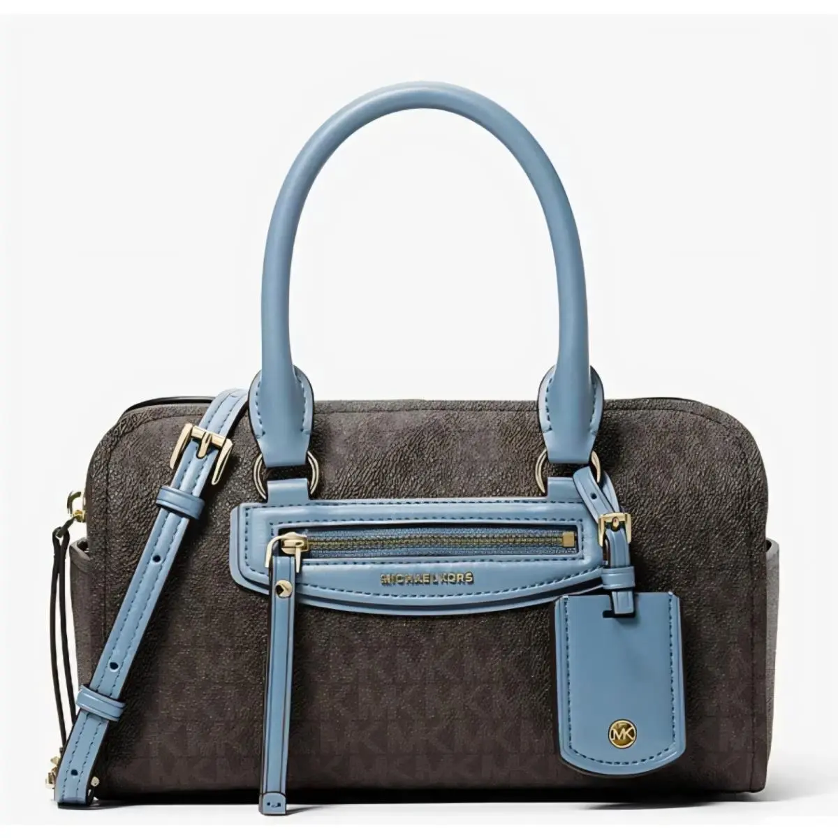 Michael Kors Jet Set Travel XS Signature Logo Duffel Bag in Chambray Brwn