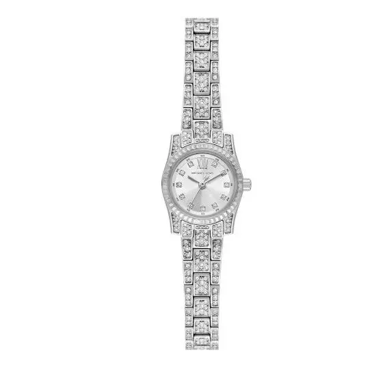 Michael Kors Mini Lexington Pavé Silver-tone 19 mm Women`s Watch MK4864