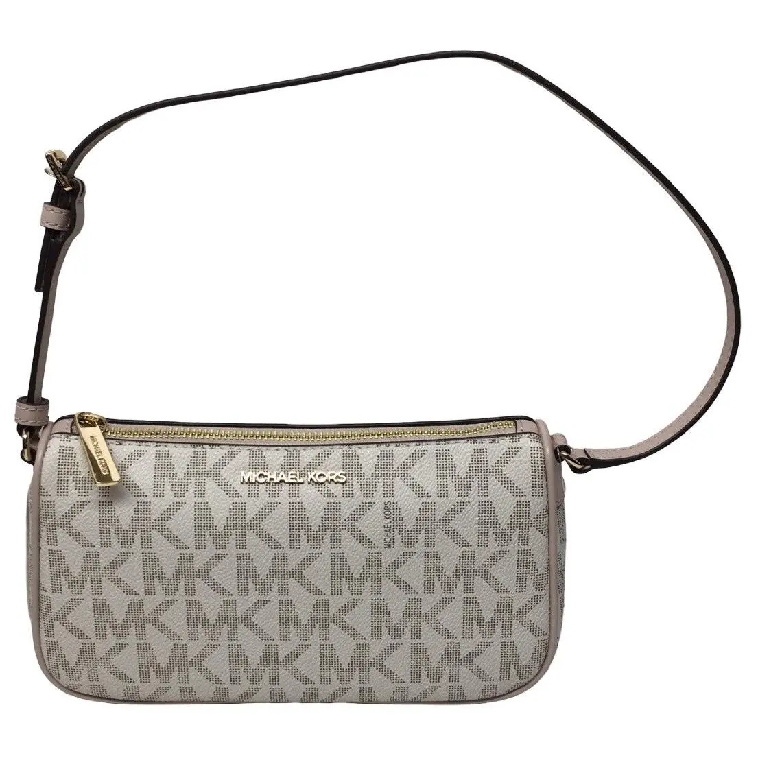 Michael Kors Jet Set Vanilla Soft Pink MK Logo MD Pouchette Shoulder EPJ033570