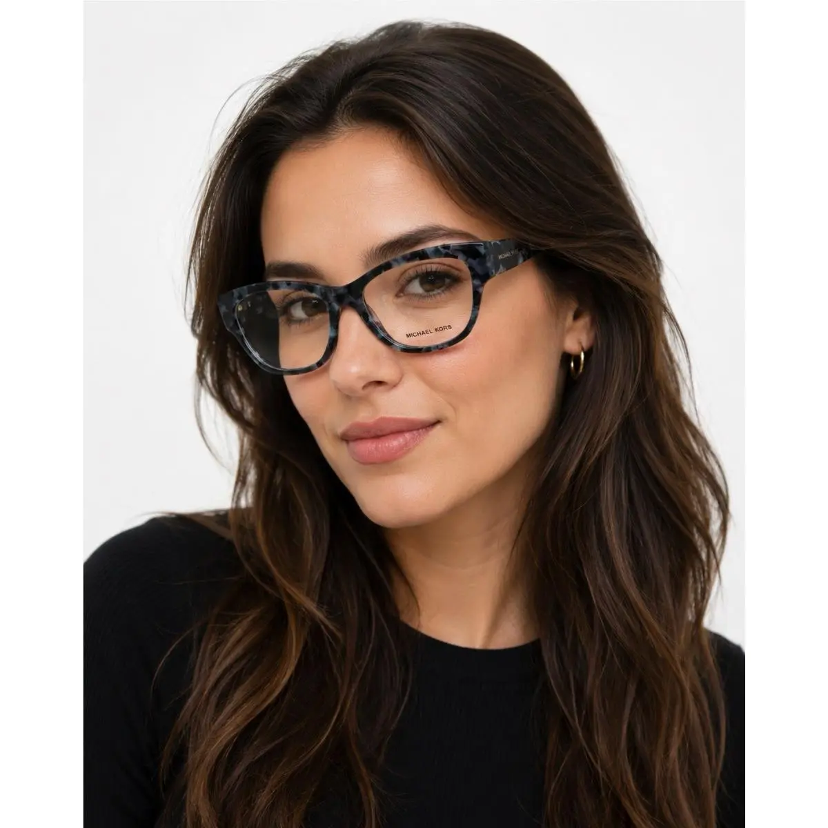 Michael Kors Frames Gray Marble Acetate Cat Eye Eyeglasses MK4037 3214 53 mm