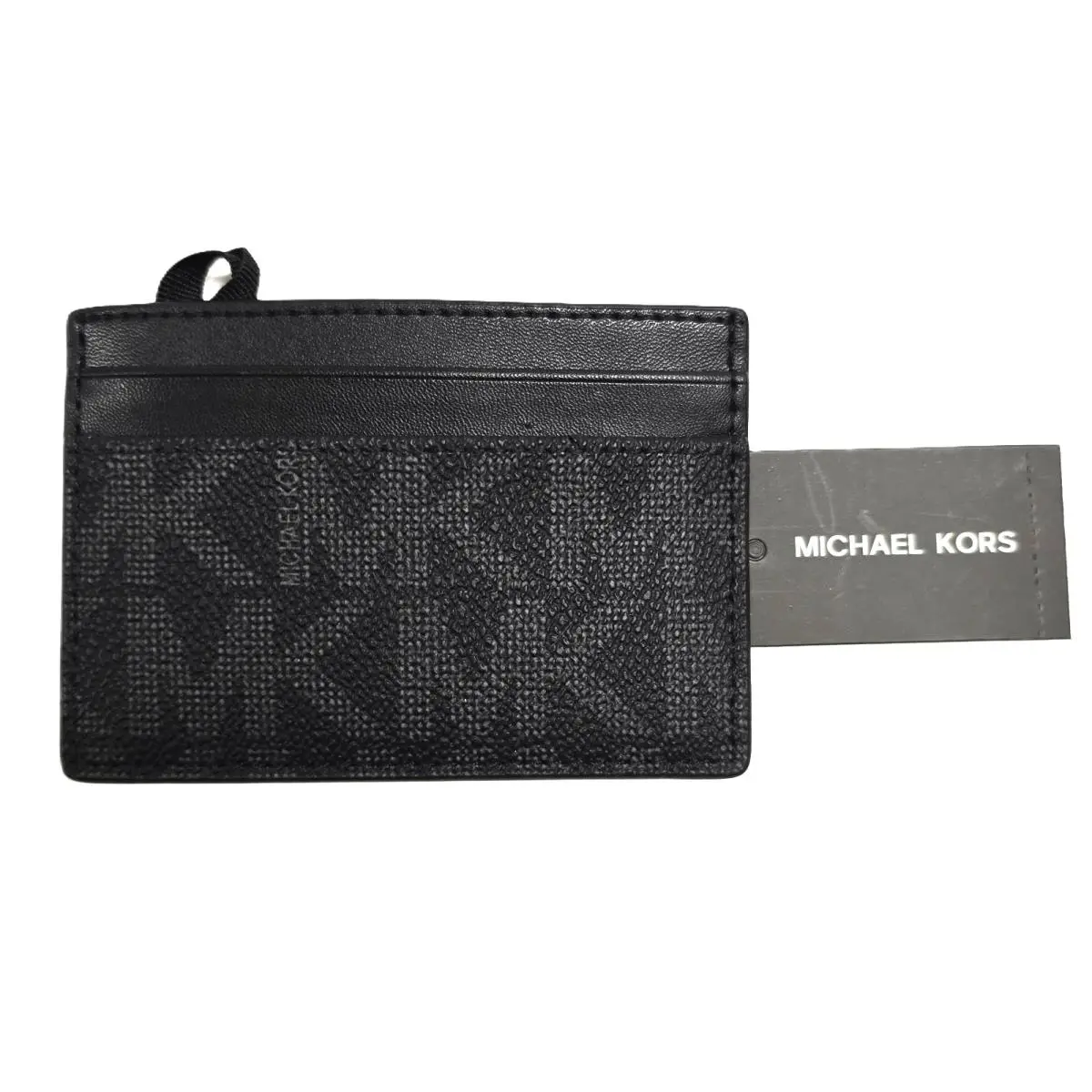 Michael Kors Jet Set Black Logo Signature Card Case Men`s Wallet
