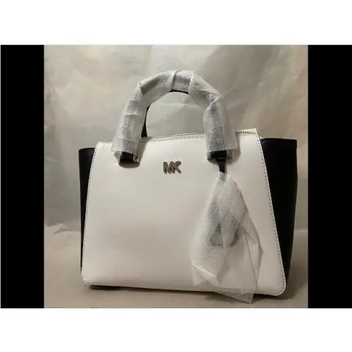 Michael Kors Nolita Medium Satchel Optic White/black 30S8SY5S2T