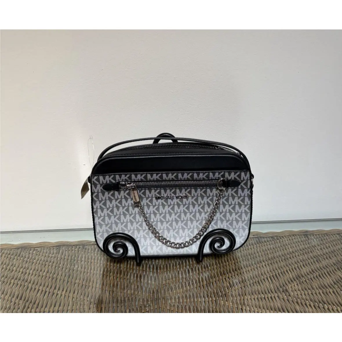 Michael Kors Ombré Black Signature Logo Large Jet Set Crossbody Bag
