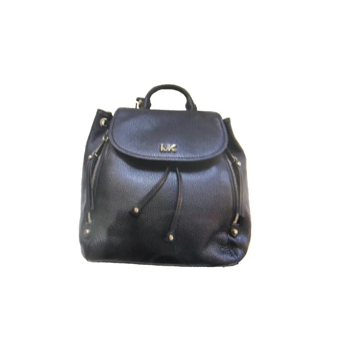 Michael Kors Womens Pebbled Evie Black Leather Backpack Handbag