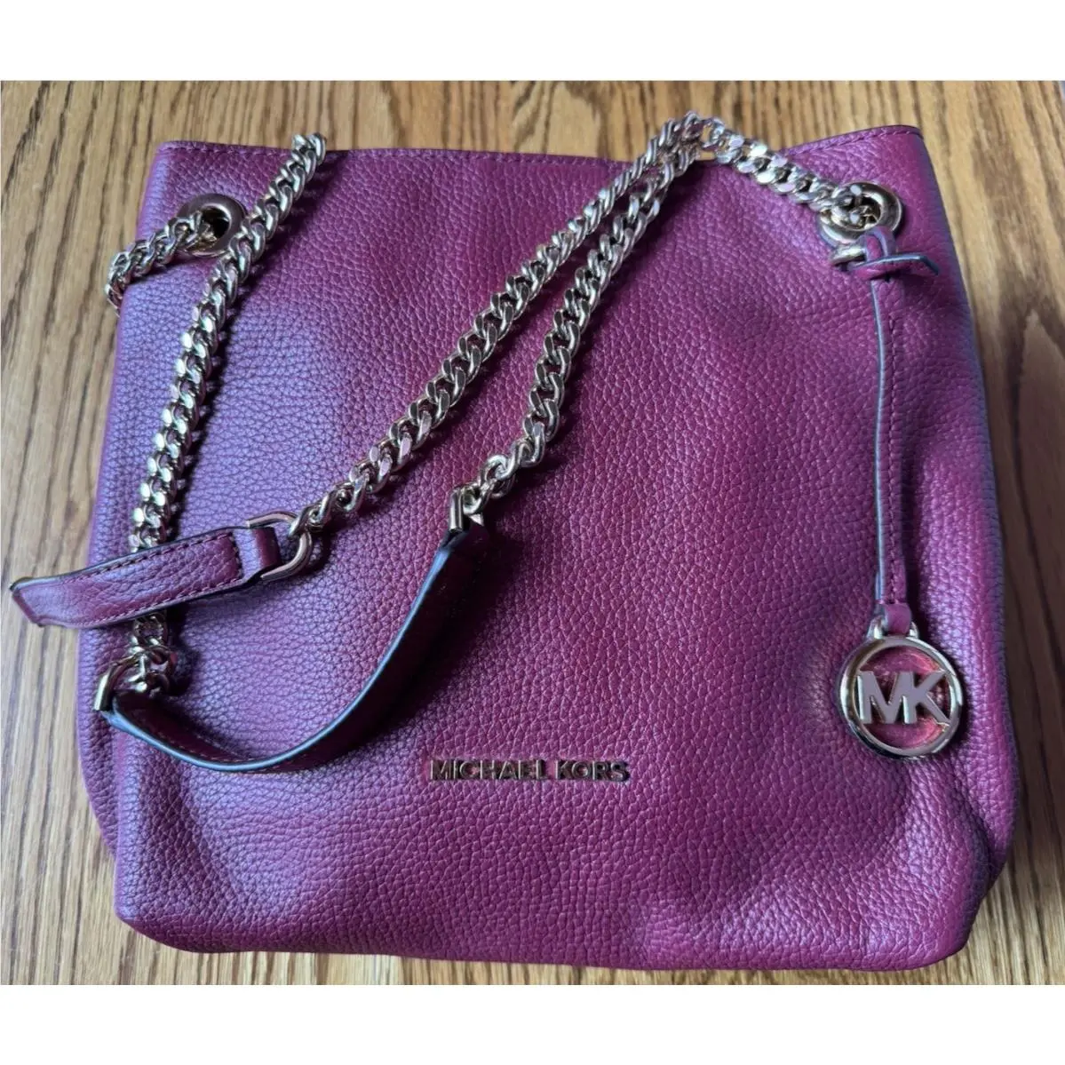 Jet Set Chain Medium Leather Shoulder Tote Bag- Mulberry by Michael Kors