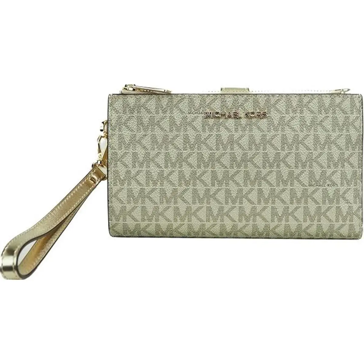 Michael Kors Jet Set Travel Large Double Zip Wristlet Pale Gold 35H1GTVW3V-pal