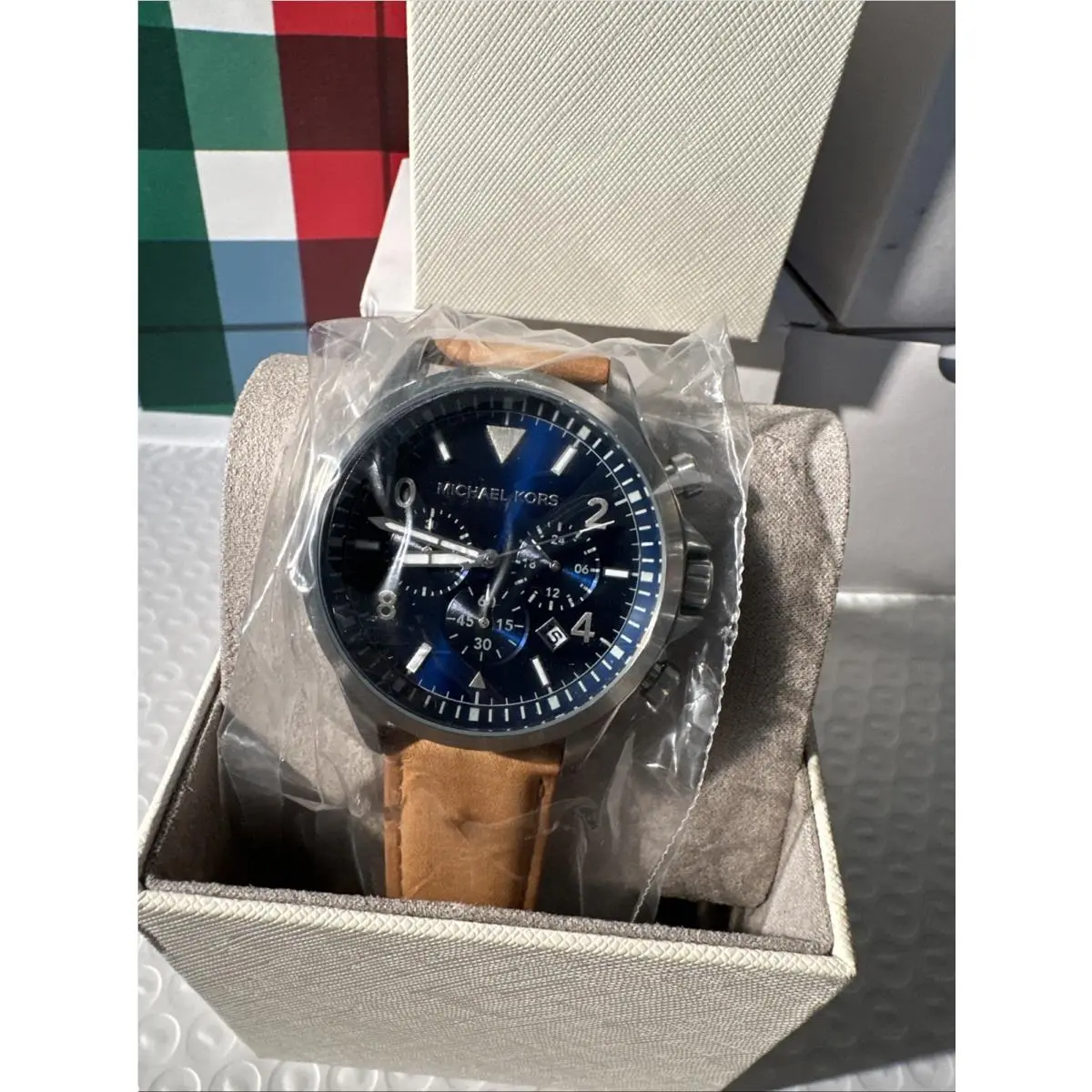 MK-8830 Watch Blue Dial Leather Band by Michael Kors