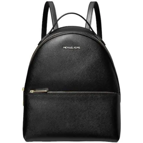 Women`s Michael Kors MK Black Saffiano Leather Backpack Bag