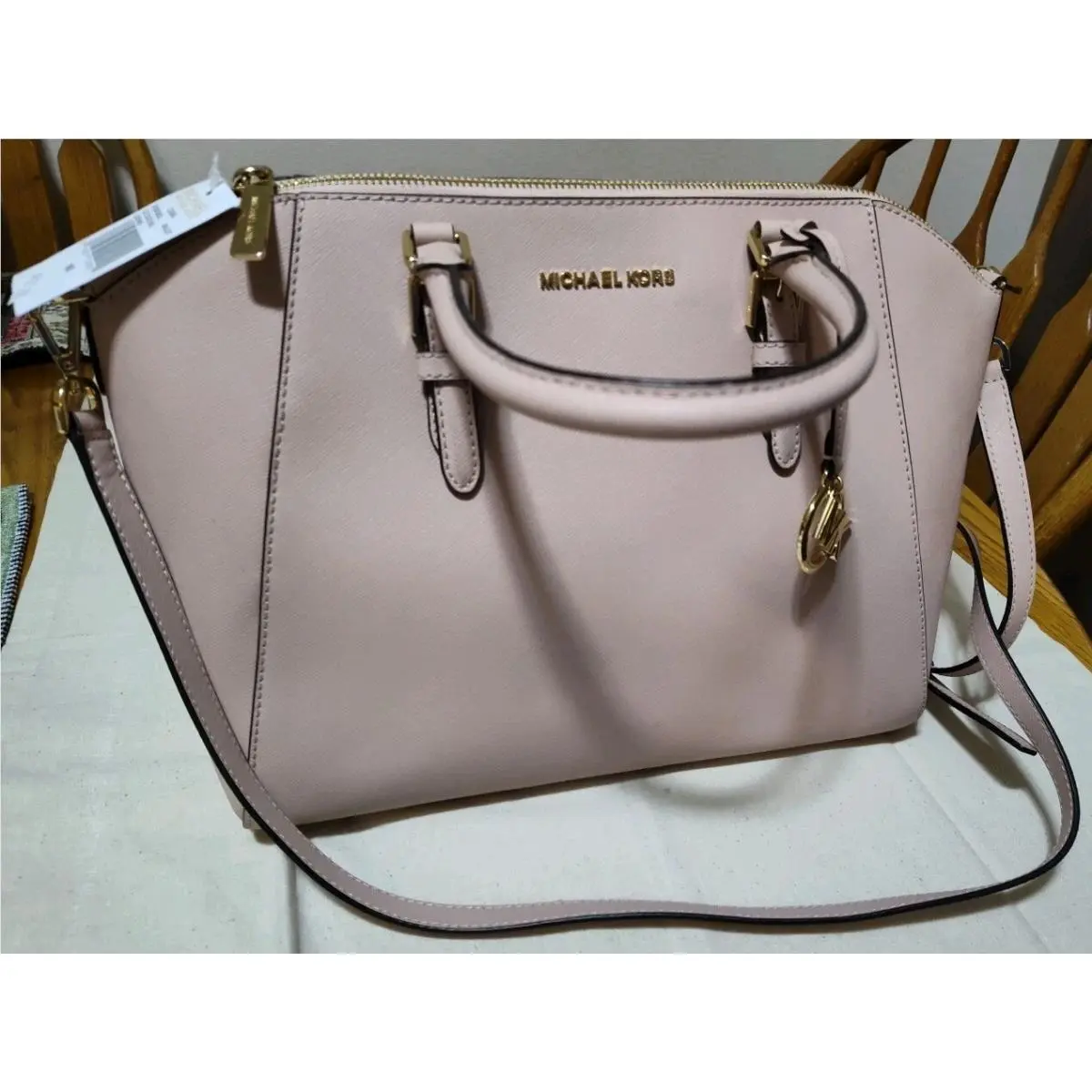 Michael Kors 35T8GC6S3L Ciara Large Top Zip Satchel - Pink