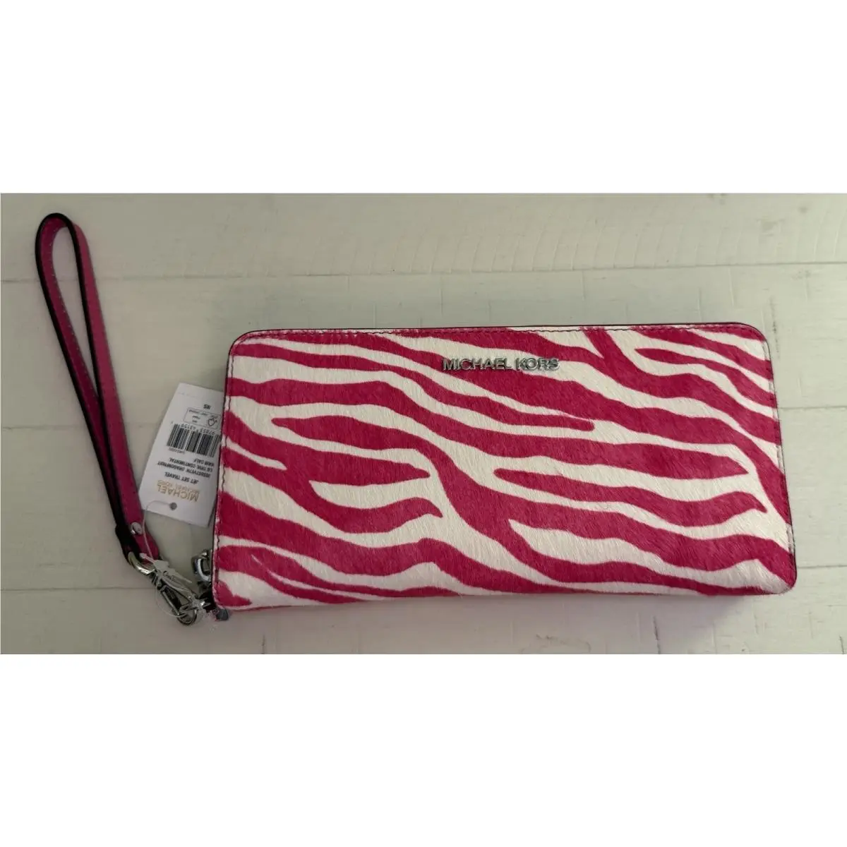 Michael Kors Jet Set Travel Large Continental Calf Hair Wallet Dragonfruit