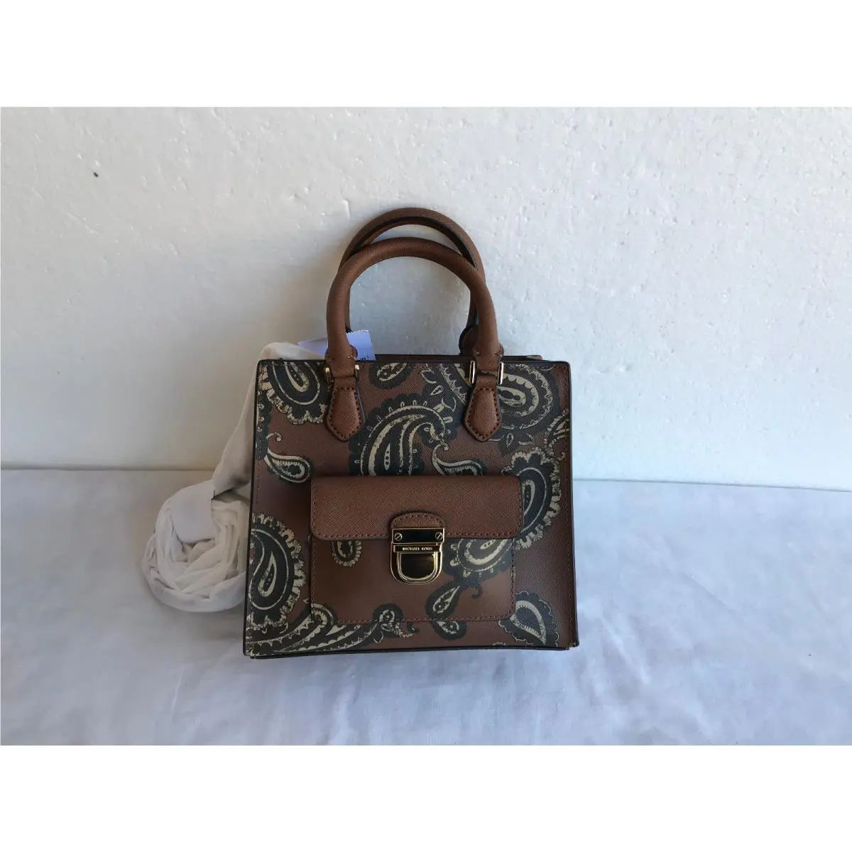 Michael Kors Bridgette Small NS Messenger Saffiano Leather 35F7GBDT1T Luggage