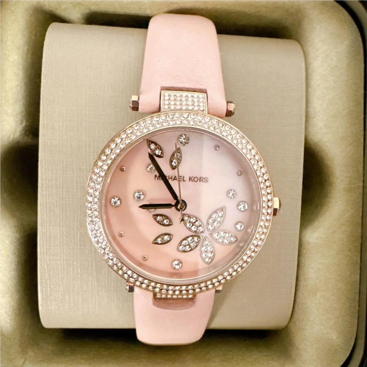 Michael Kors MK6808 Parker Three-hand Blush Leather Watch