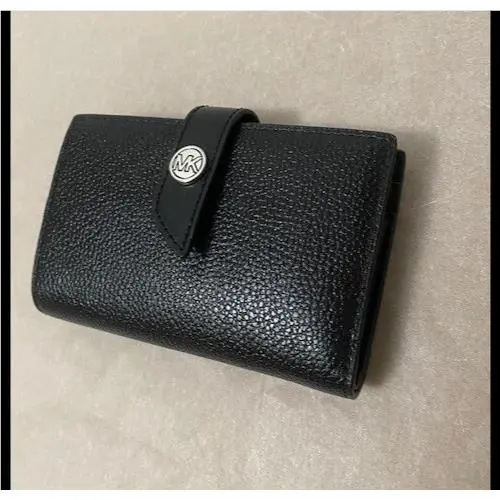 Michael Kors Charm Medium Tab Wallet Black/silver 32S0S00E2L