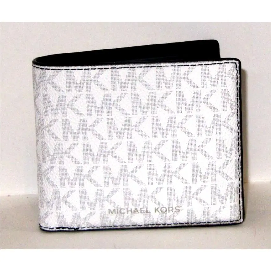 Michael Kors Cooper Signature Billfold Wallet with Coin Pouch Bright White