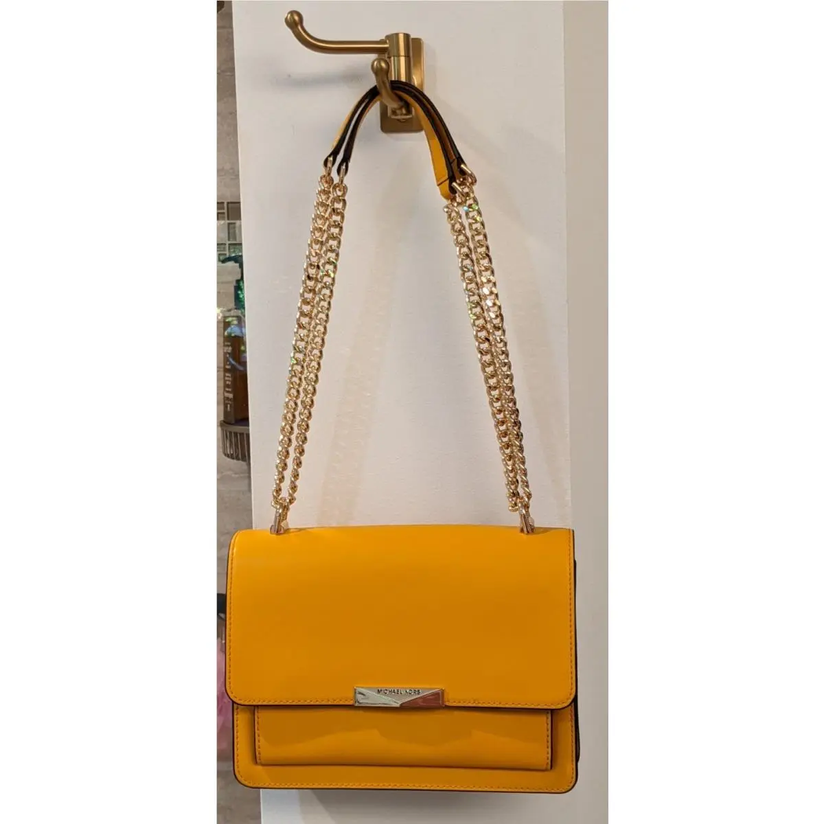 Kors Jade Structured Shoulder Bag in Sunflower