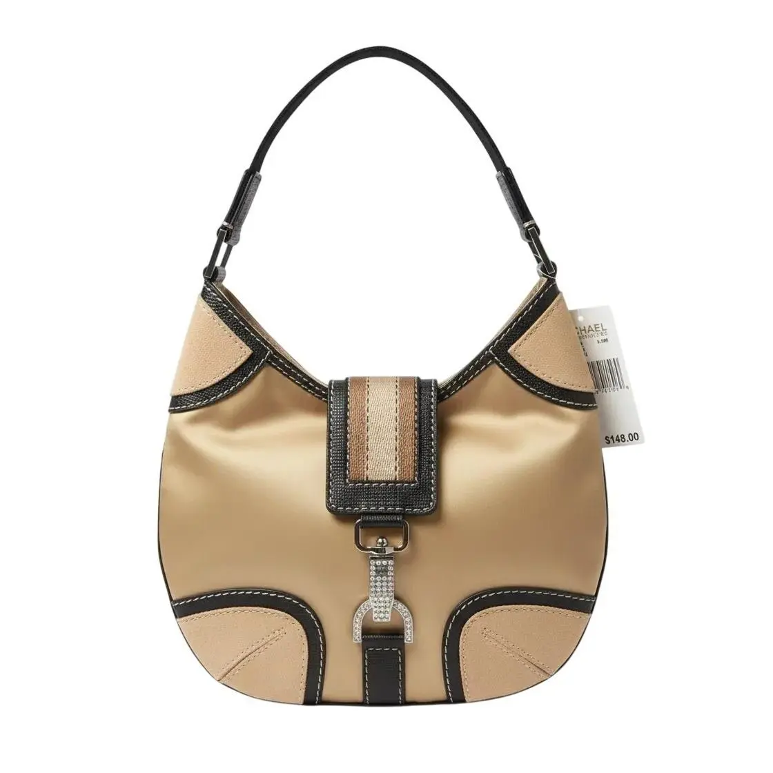 Kors Women`s Sport Luxe Small Hobo Satin Bag Sand