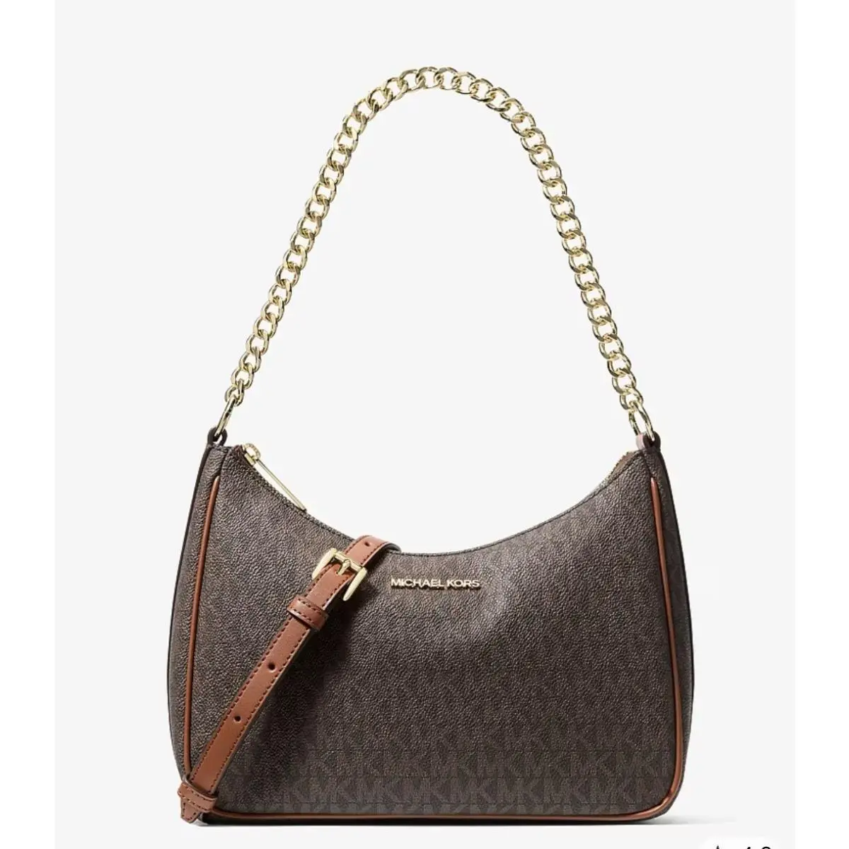 Michael Kors Jet Set Travel Large Bag Signature Logo Convertible Crossbody Brown