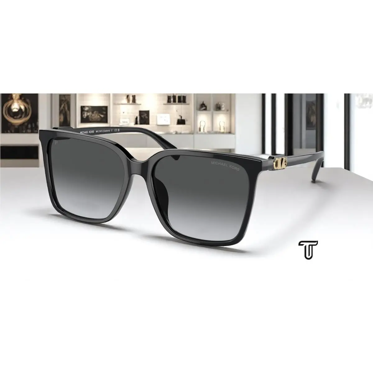 Michael Kors MK2197U 3005T3 Black Grey Gradient Polarized 56mm Womens Sunglasses