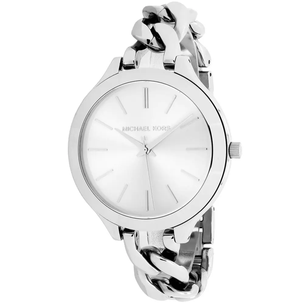 Michael Kors Women`s Slim Runway Silver Dial Watch - MK3279