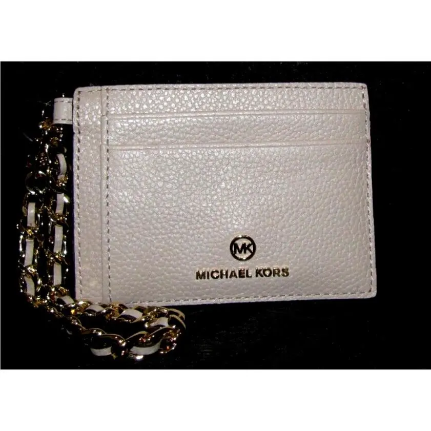 Michael Kors Soft Pink Jet Set Charm Small Leather ID Chain Card Holder
