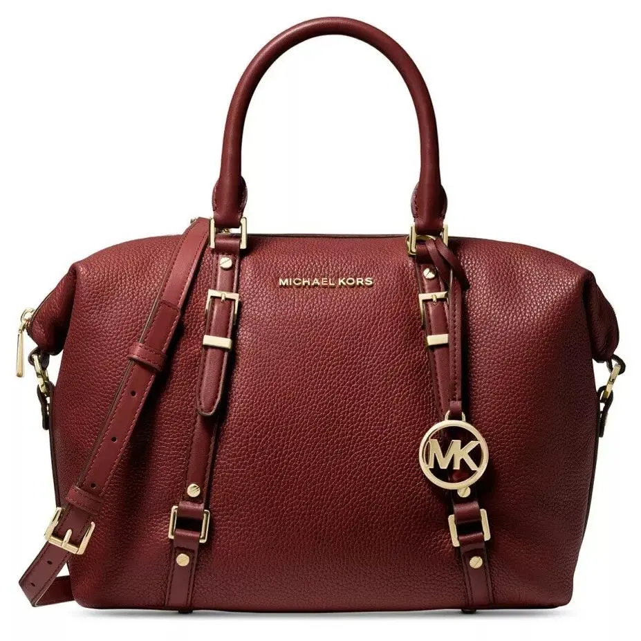 Michael Kors Bedford Legacy Medium Convertible Satchel Bag Leather Brandy