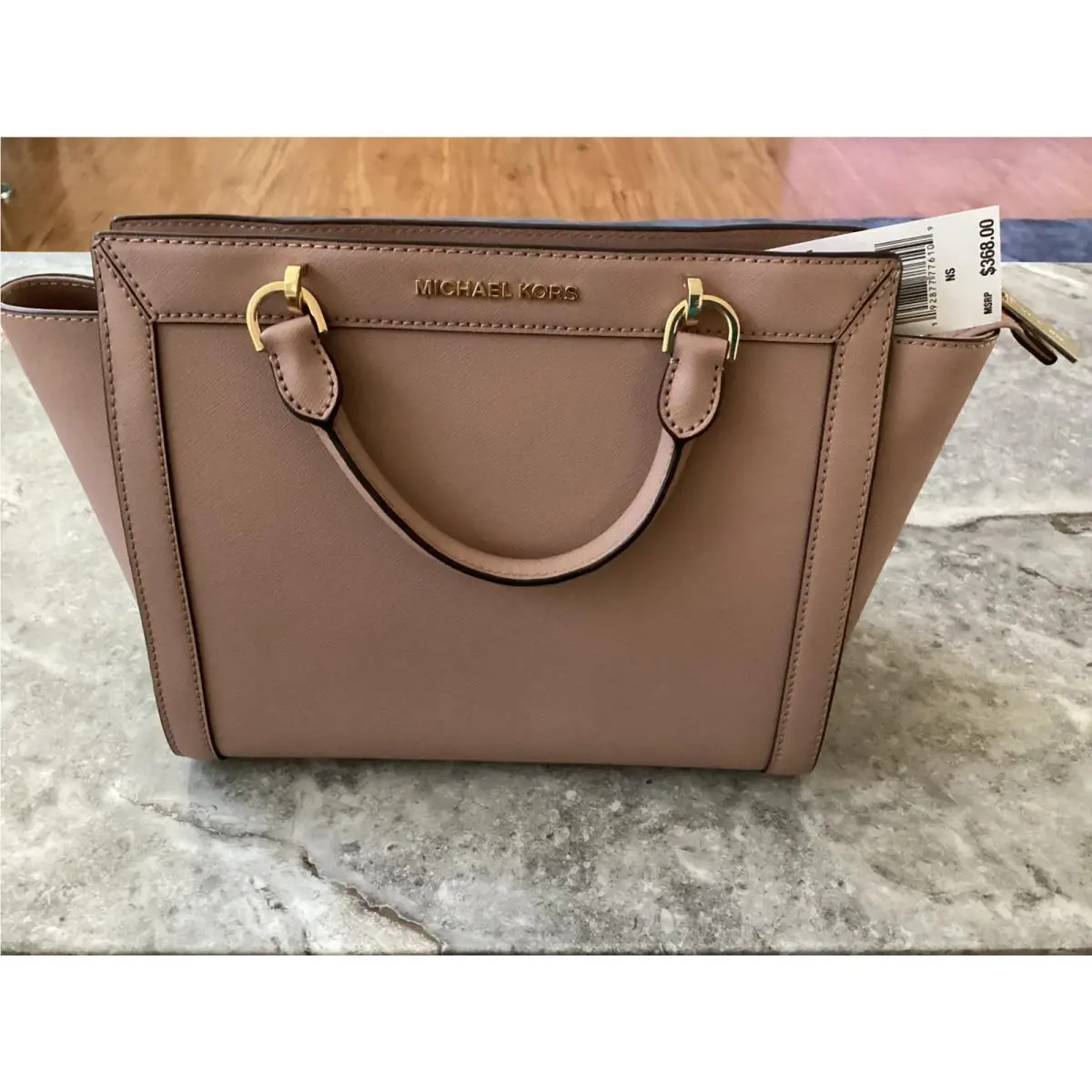 Kors Leather Brandi Large TZ Satchel Fawn 38T9Y13S3L