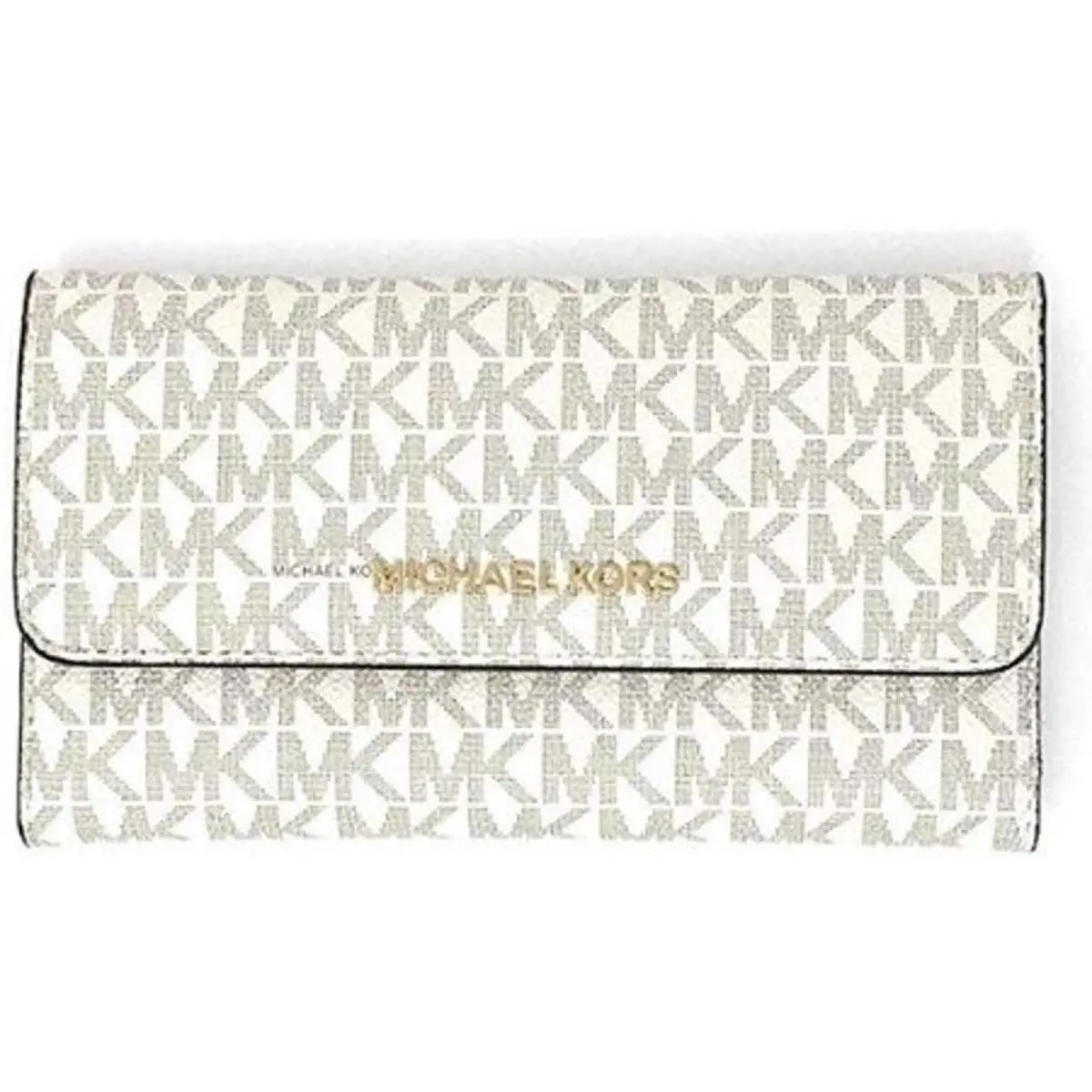 Michael Kors Women Jet Set Large Logo Trifold Wallet Natural White- OS
