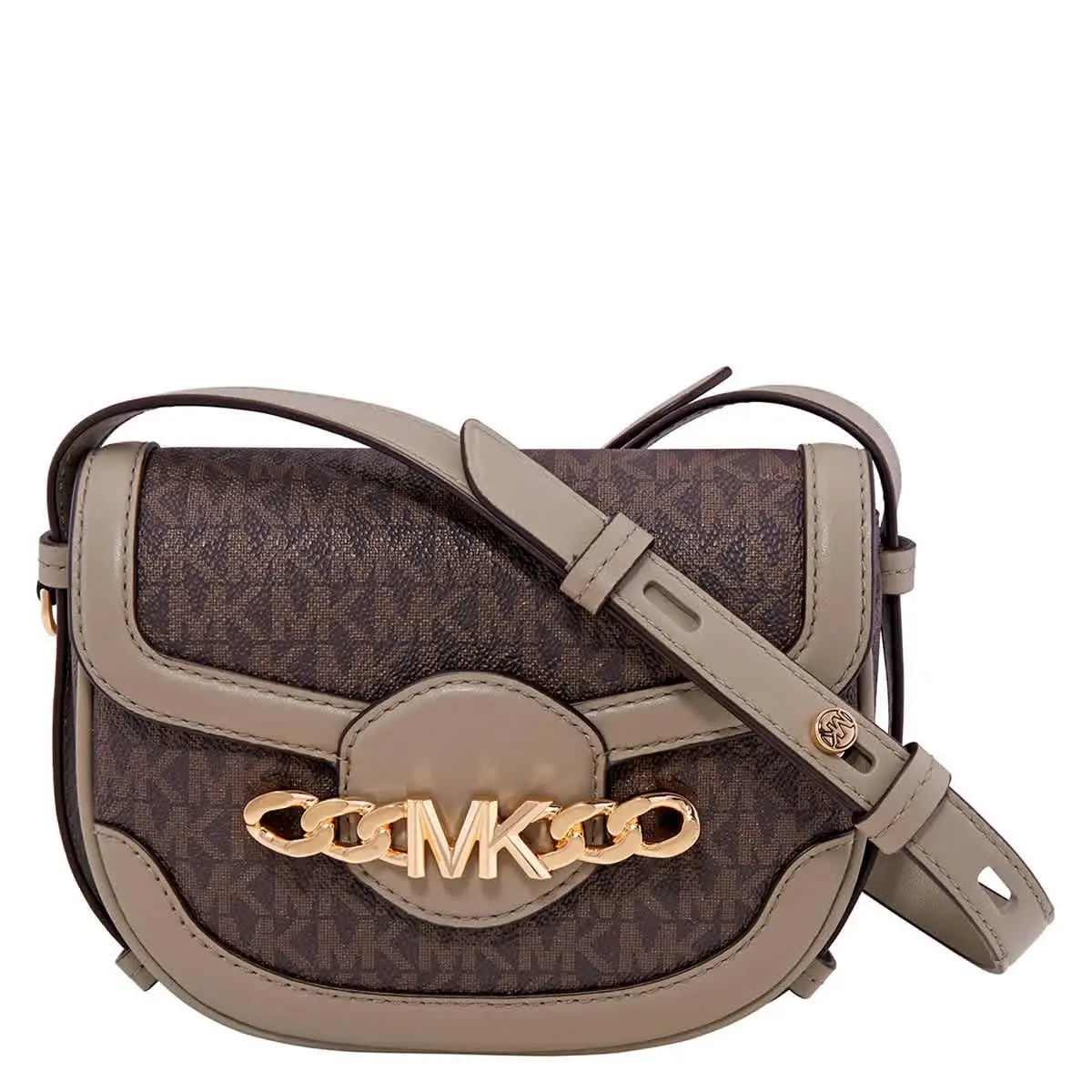 Michael Kors Ladies Hally Extra-small Embellished Logo Crossbody Bag- Dusty