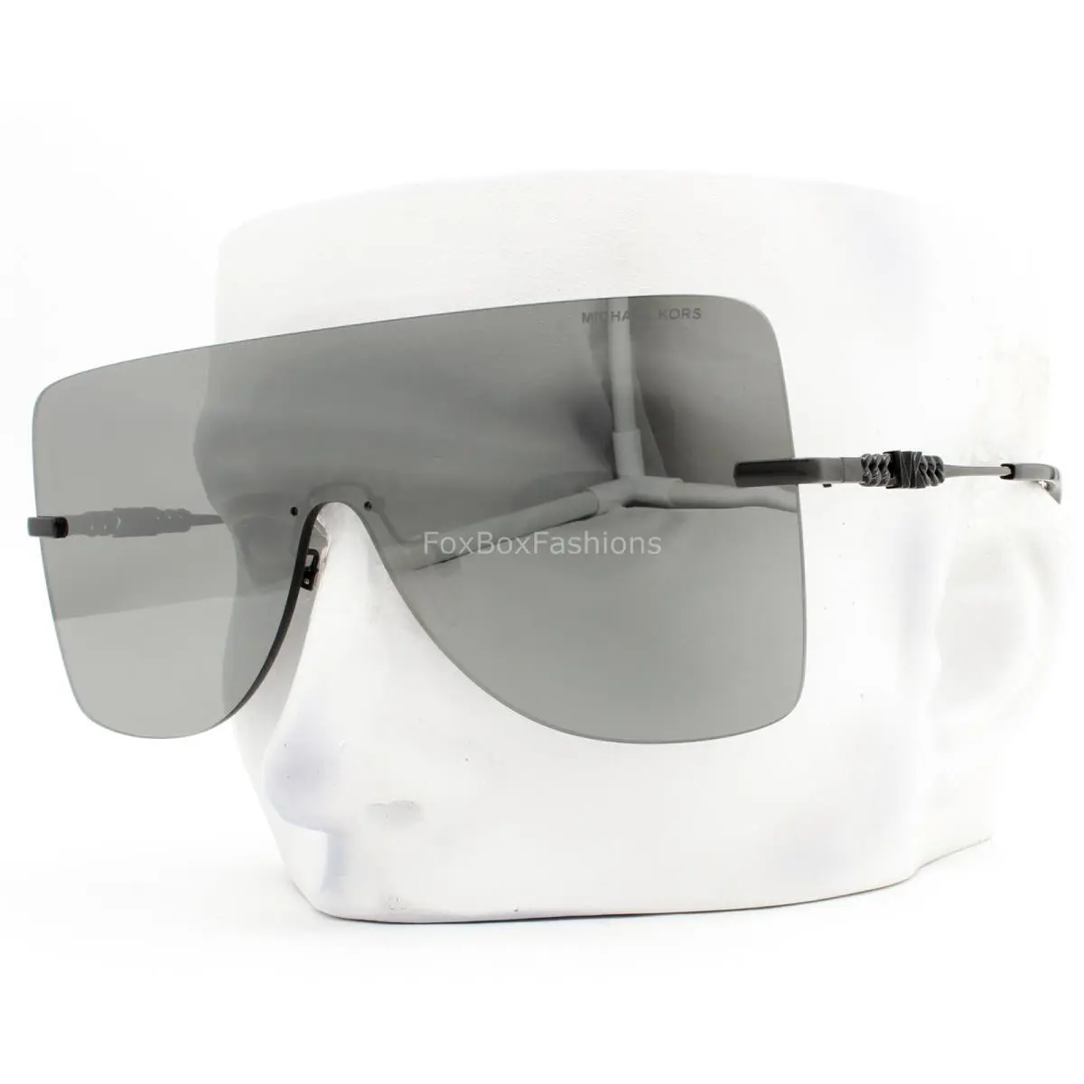 Michael Kors London Sunglasses Shiny Black Silver Mirror MK 1148 10056G W/case