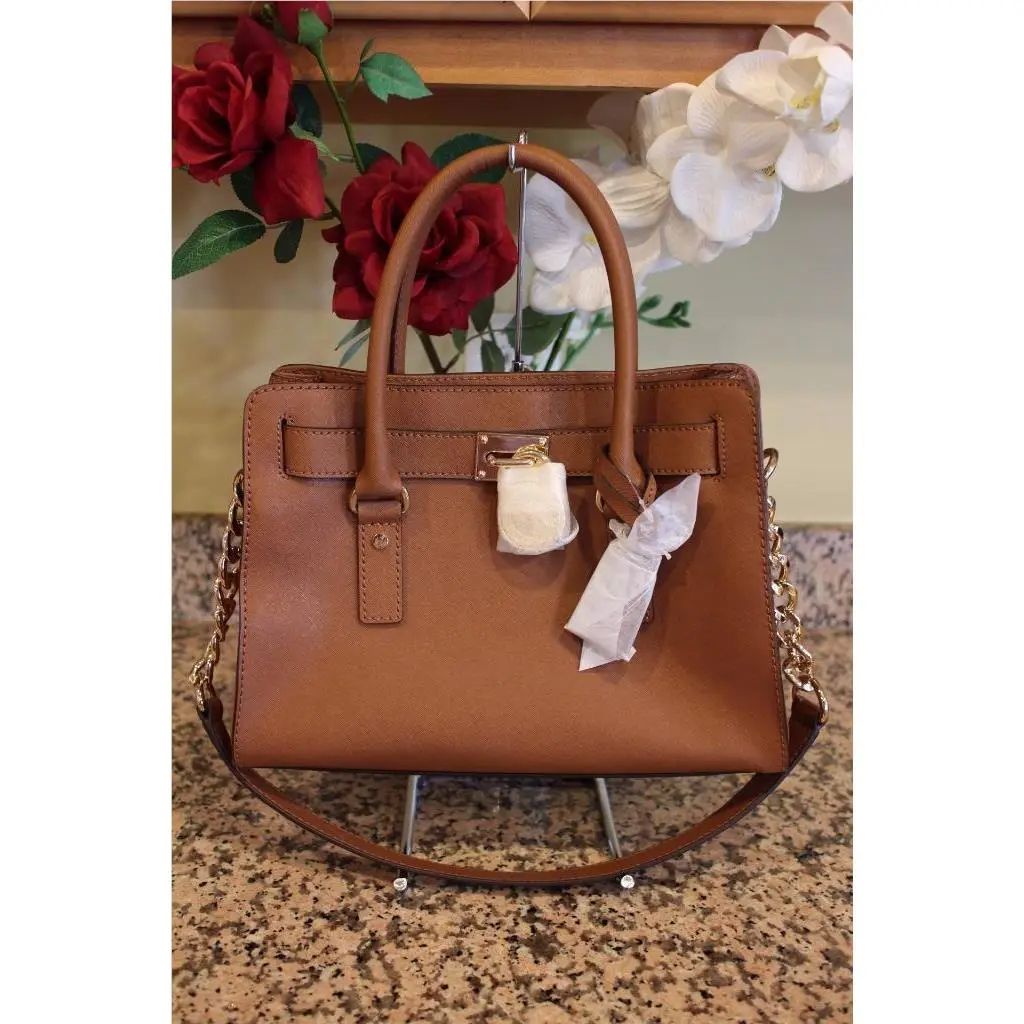 Michael Kors Saffiano East West Hamilton Leather Satchel PU120