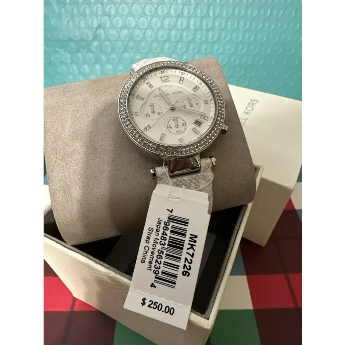Michael Kors MK7226 Parker Chronograph Quartz Crystal Silver Dial Ladies Watch