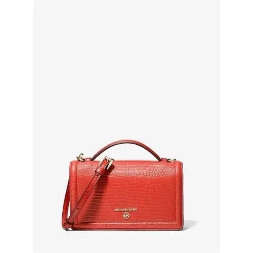 Michael Kors Jet Set Small Lizard Embossed Leather Smartphone Crossbody Bag