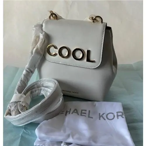Michael Kors Mott Extra Small Embellished Leather Backpack Optic White