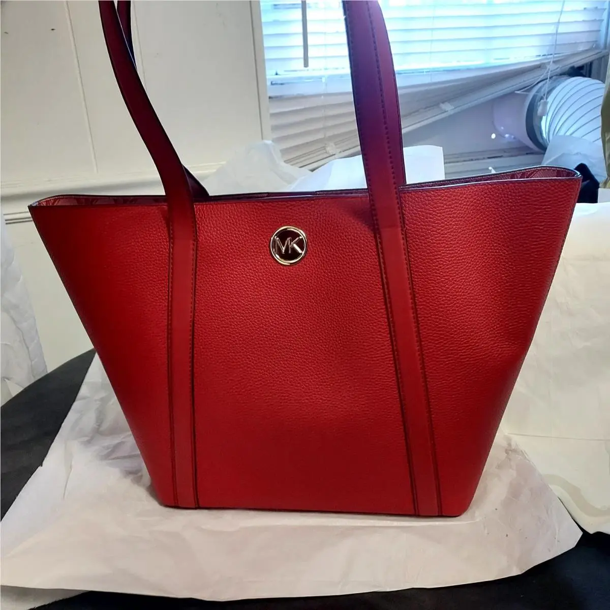 Hadleigh Large Double Handle Leather Tote Bag Terracotta Leather by Michael Kors