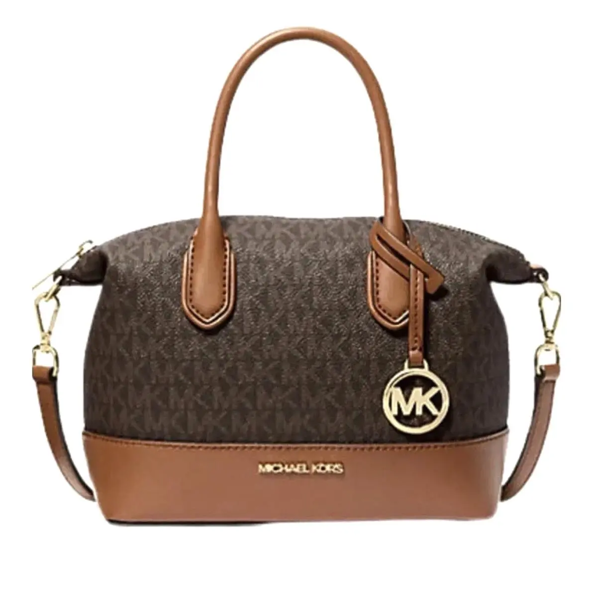 Michael Kors Hyde Brown Saffiano Leather Satchel Medium Bag