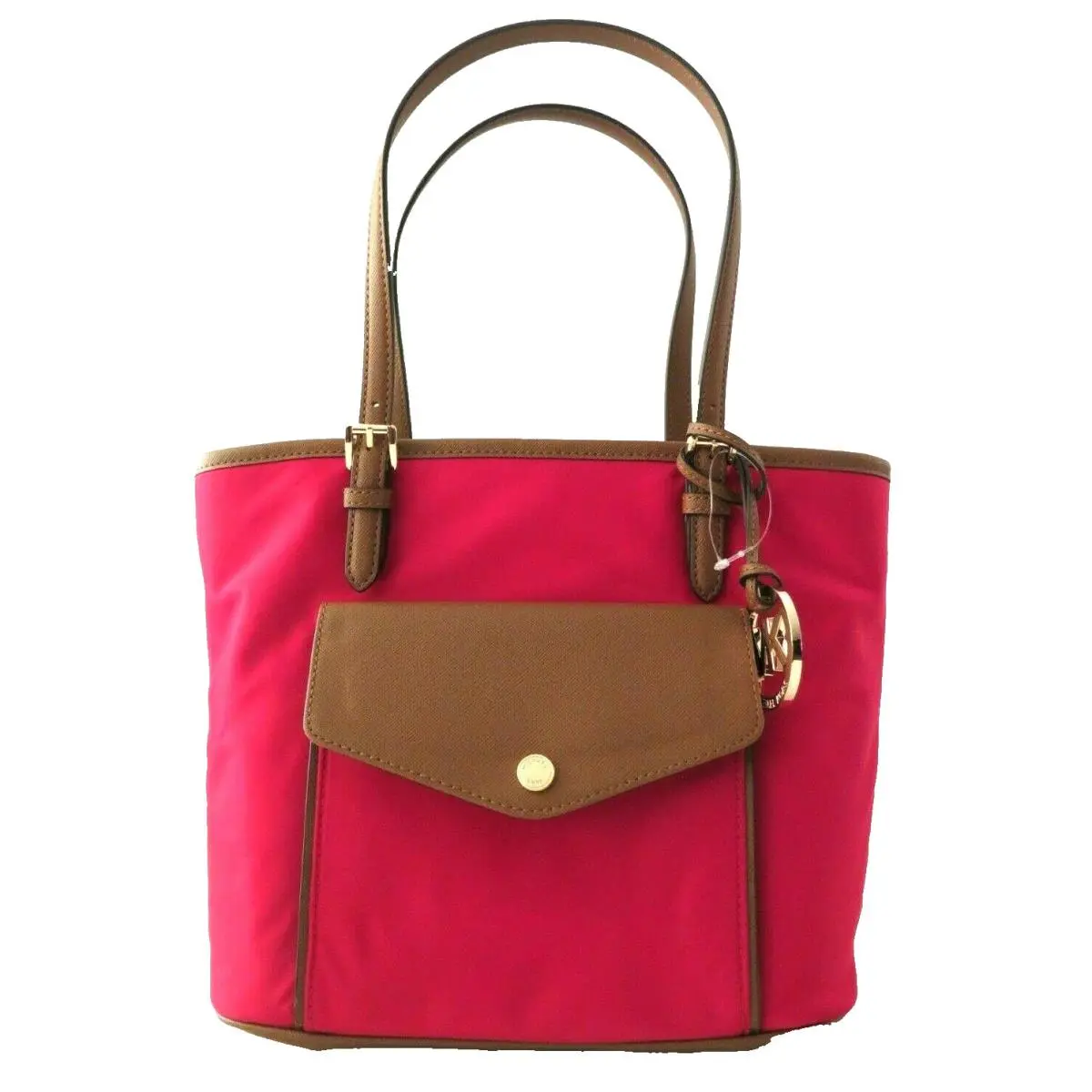 Michael Kors Jet Set Item Nylon Medium Pkt MF Tote Bag in Red