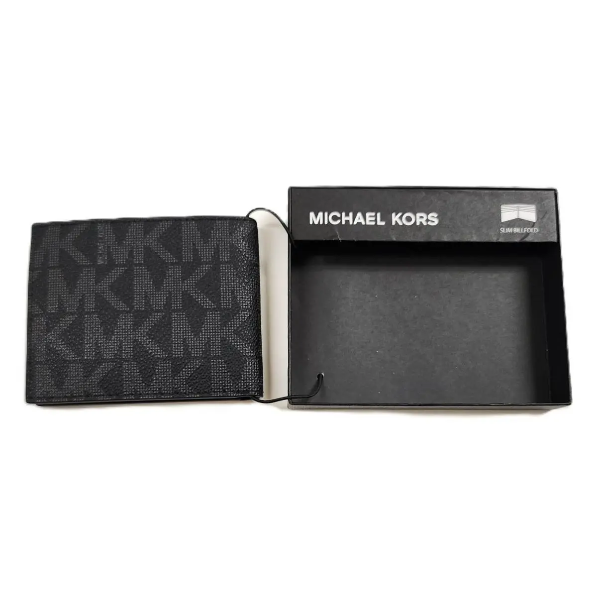 Michael Kors Black Jet Set MK Signature Logo Bi-fold Men`s Wallet