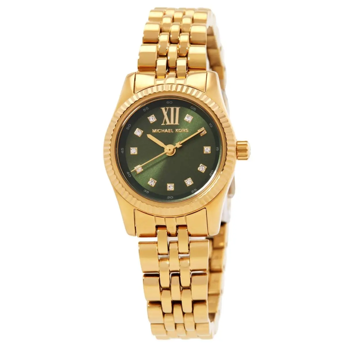 Michael Kors Petite Lexington Quartz Green Dial Ladies Watch MK4842 - Green, Dial: Green, Band: Gold-tone