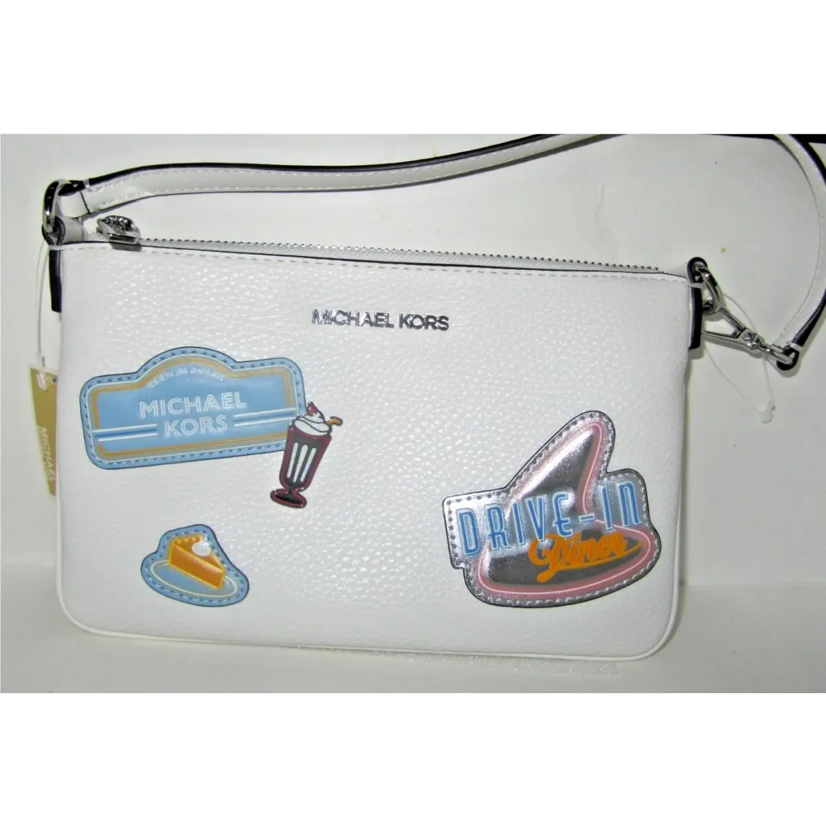 Michael Kors Jet Set Travel Small Convertible Light Optic White Pouch