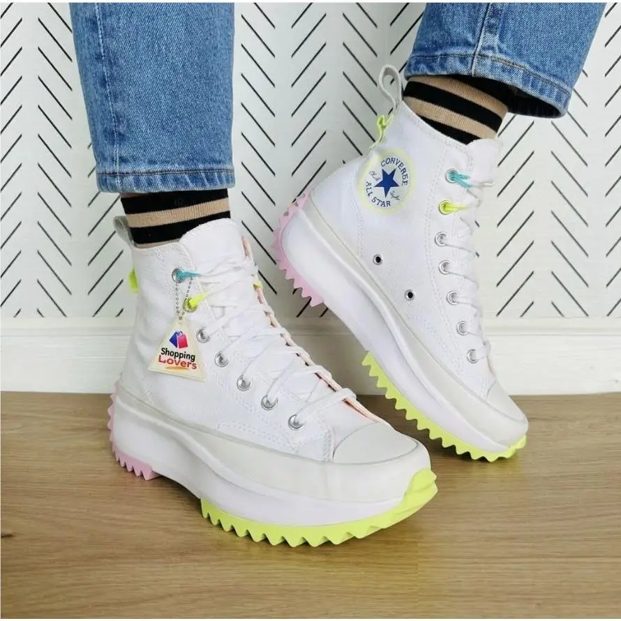 ⭐converse Run Star Hike Platform 10.5 Womens Shoes Sneakers White Green A09836C⭐