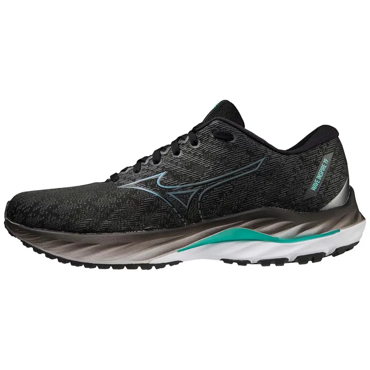 Mizuno Wave Inspire 19 Black / Metallic Grey / Biscay Green J1GC234402 Men`s