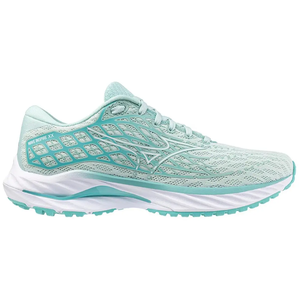 Mizuno Wave Inspire 20 Eggshell Blue / White / Blue Turq J1GD244426 Women`s Size